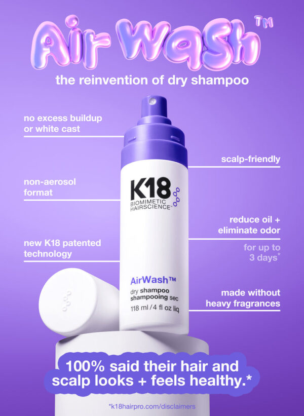 K18 Air Wash aerosoliton kuivashampoo - Image 3